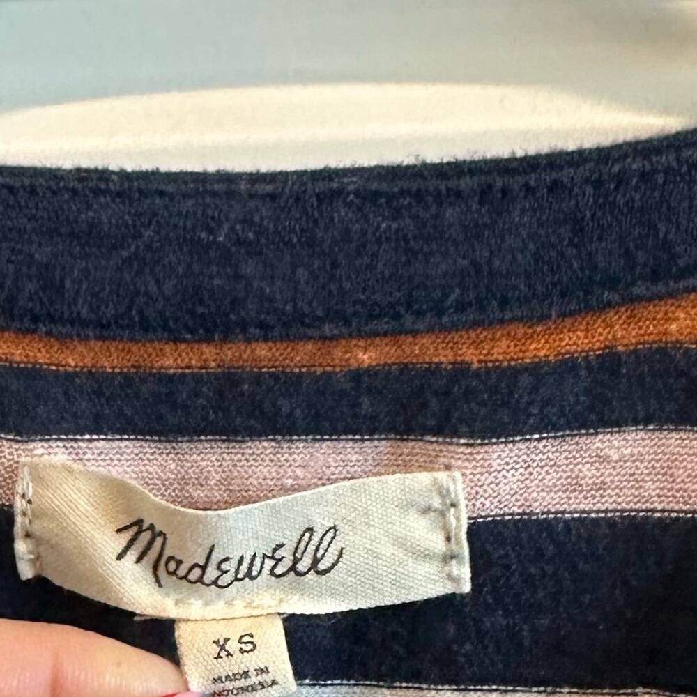Madewell Striped Henley T-Shirt Dress - Picture 6 of 7